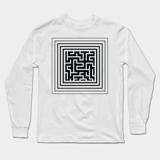 LAB Black Square Geom Long Sleeve T-Shirt